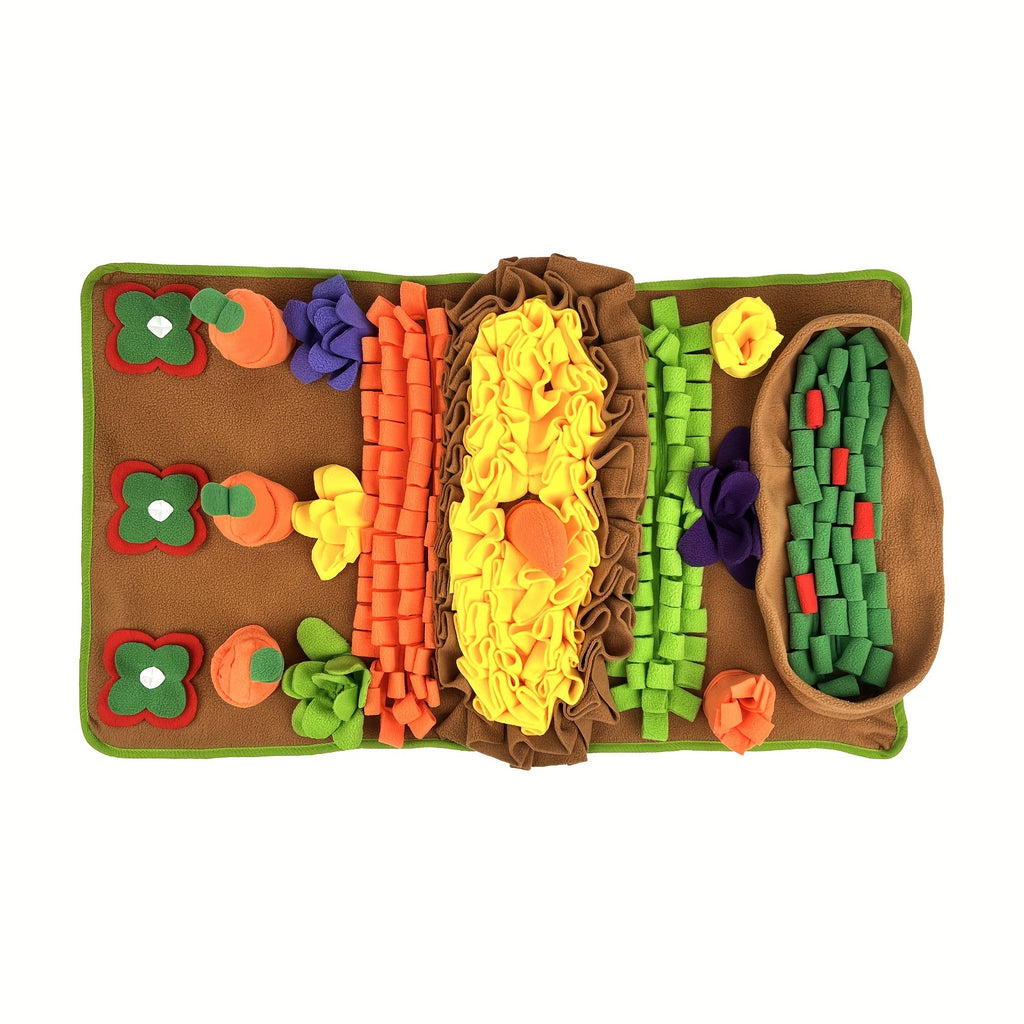 KM-P Interactive Dog Snuffle Mat, Durable Polyester Nosework Blanket, Slow Feeding Mat with Squeaky Toys, Stress Relief Puzzle Feeder for All Dog Breeds, Machine Washable
