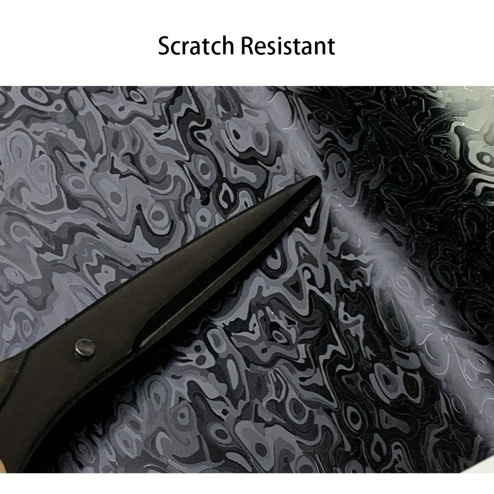 50x150cm Black Ghost Pattern PET Vinyl Wrap Roll - Premium Self-Adhesive,