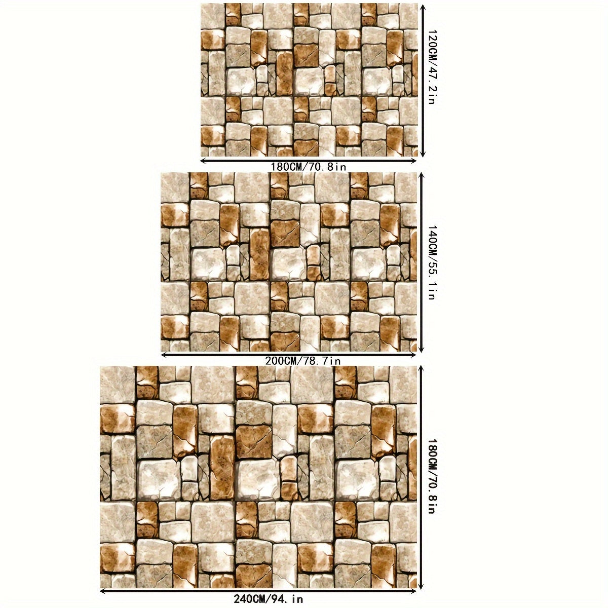 2025 New Large Stone Pattern Outdoor Rug - Non-Slip, Machine Washable, Absorbent Rectangular Mat For Patio, Garden, RV Camping - Durable Polyester, Indoor/Outdoor Use, Holiday Decor Rug | Natural Look Mat | Nonslip Backing, P