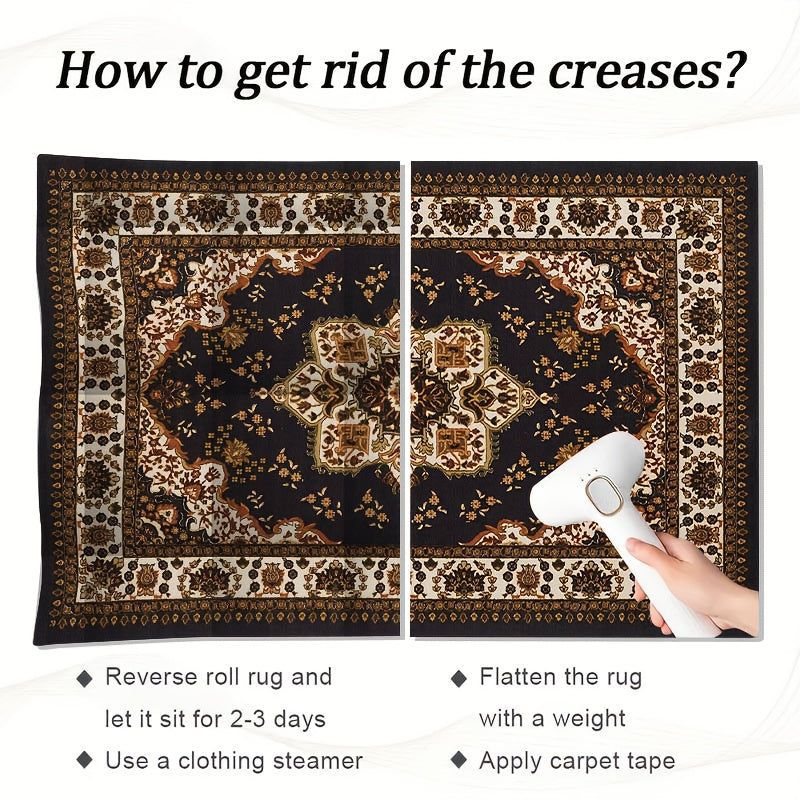 Brown/Black/Beige/Gray/Blue/Red/White/Green/ 1pc Extra Large Luxury Mat - Extra Wide Luxury Floor Mat with Non-Slip Backing, Machine Washable - Extra Large Area Mat for Living Room, Bedroom, Hallway - Persian Bohemian Mat for