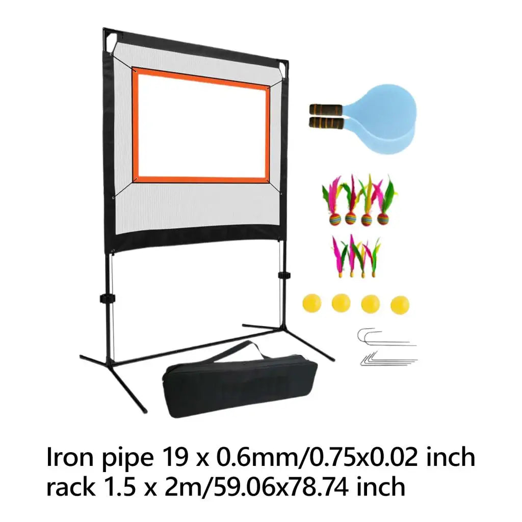 Badminton Net Set with Stand Rackets Shuttlecocks Jazzminton Equipment for Outdoor Court Sports Practice Beach Games Training