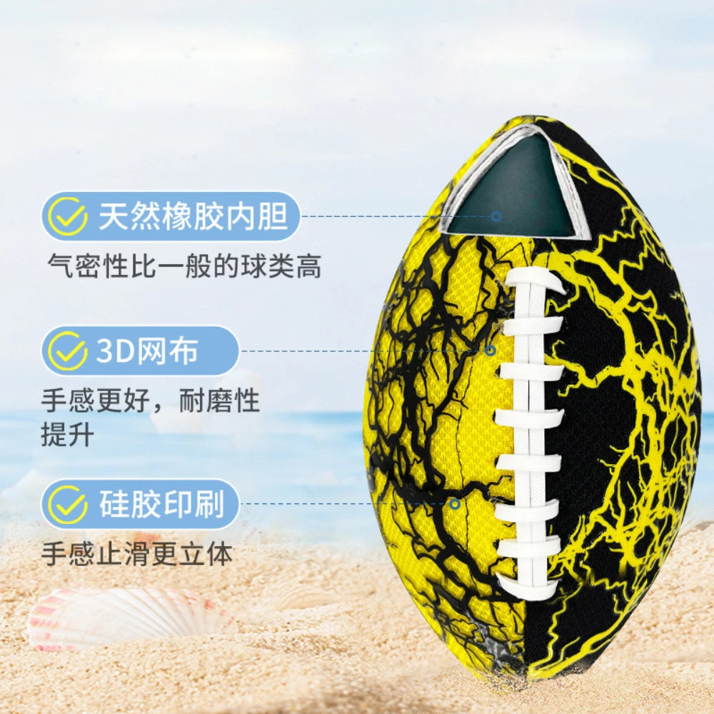 Rugby Ball Equipment Water Football for Beach for Competition Game Playing machine Stitched Soft water resistant Color Random