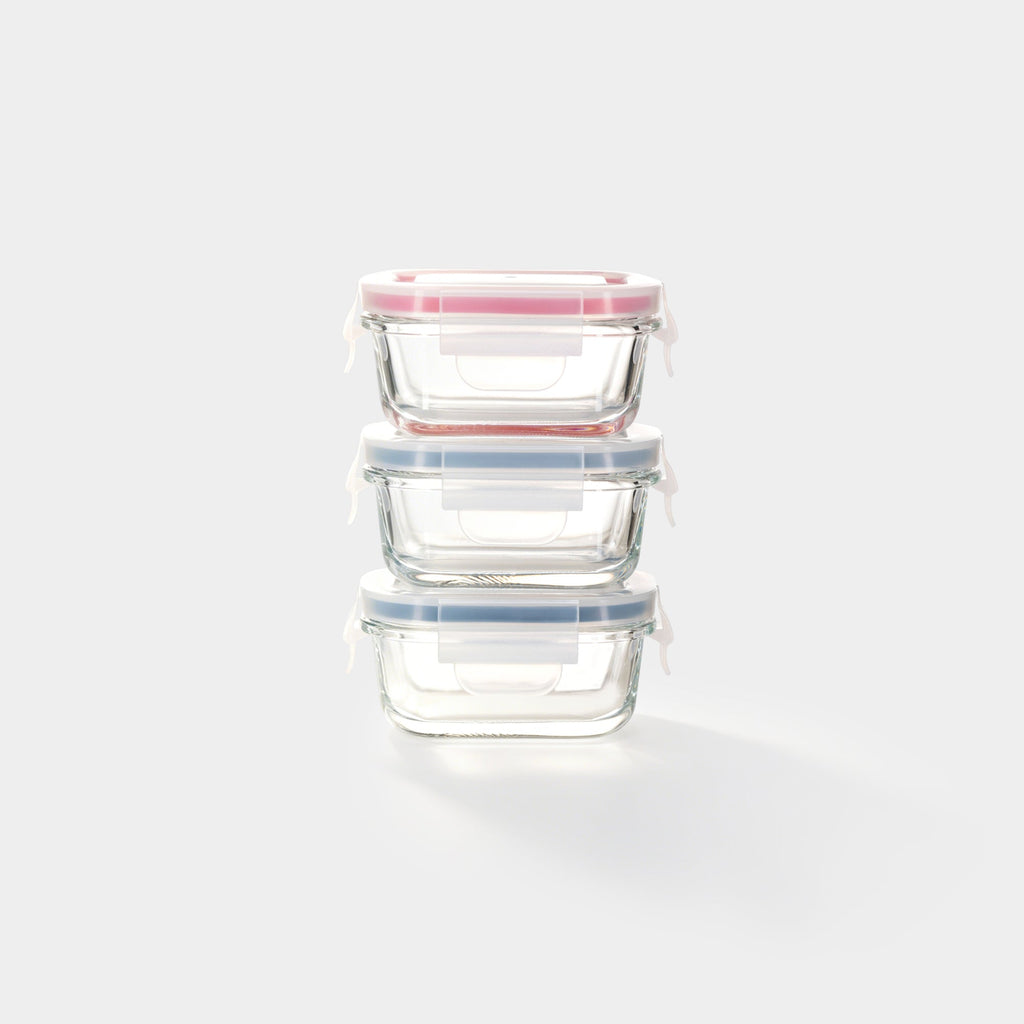 Rectangular Mini Glass Container Set