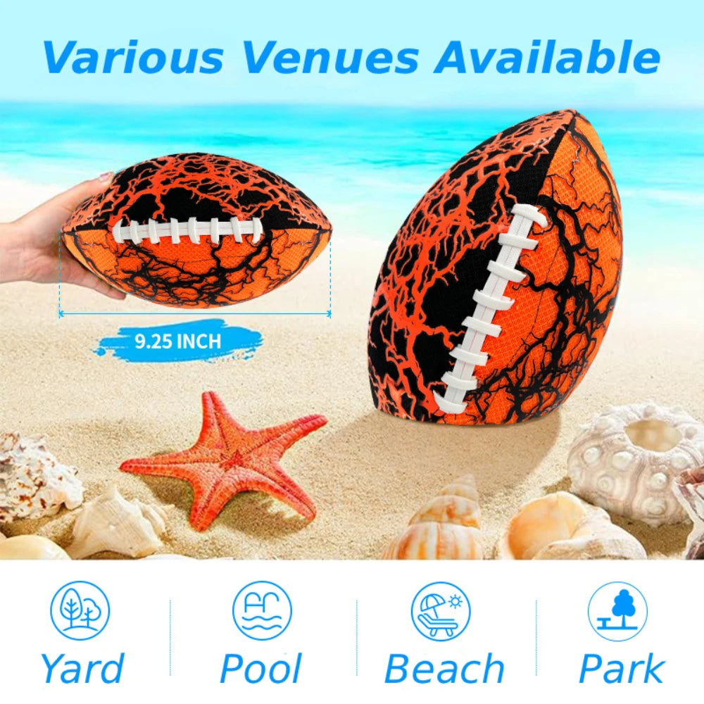 Rugby Ball Equipment Water Football for Beach for Competition Game Playing machine Stitched Soft water resistant Color Random