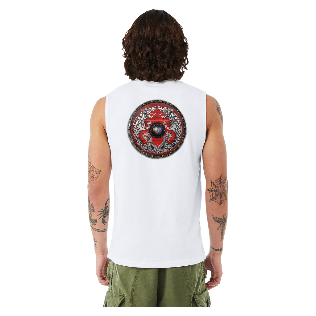 Viking Muscle Tank — "Let's Go Aviking!" Shield Back Graphic