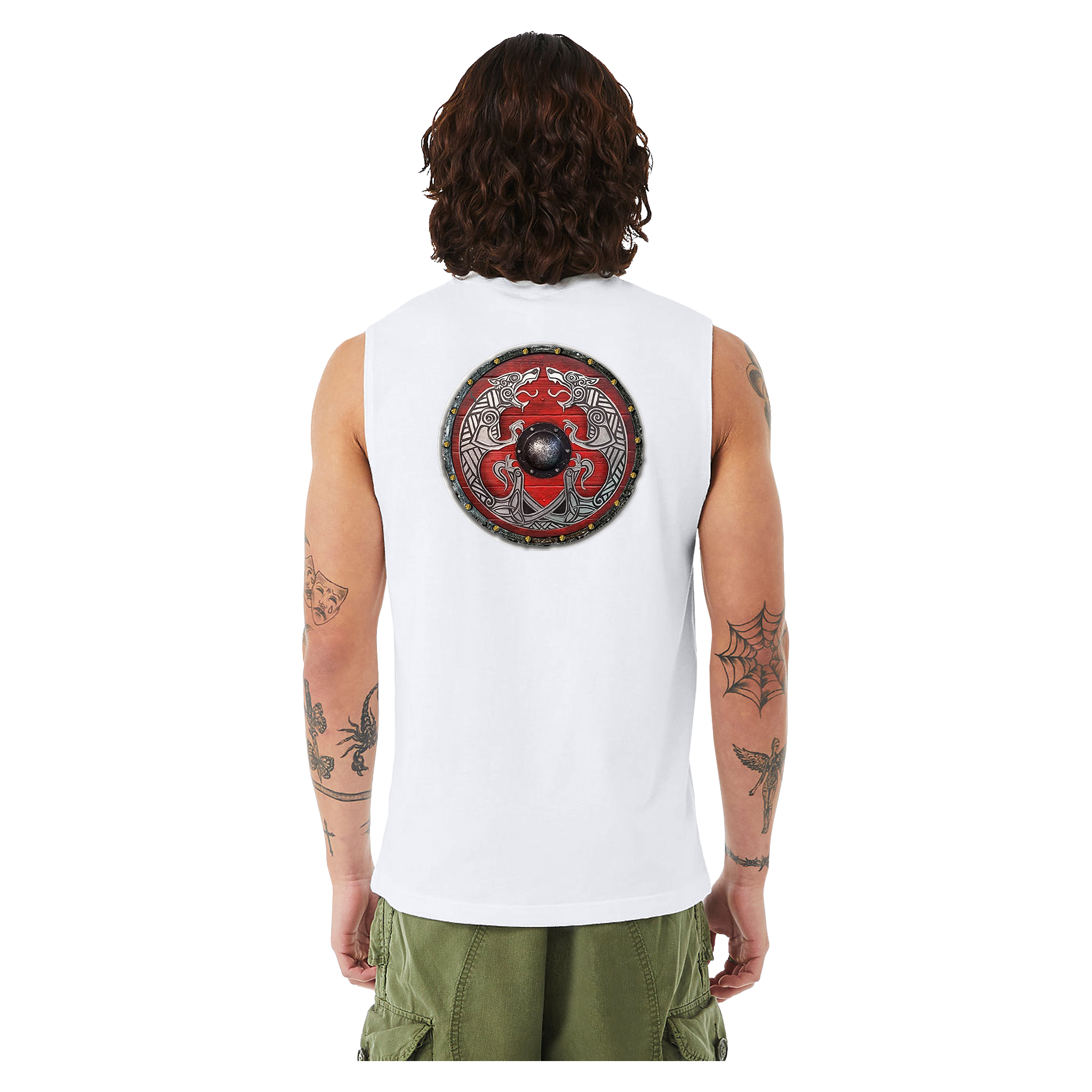 Viking Muscle Tank — "Let's Go Aviking!" Shield Back Graphic