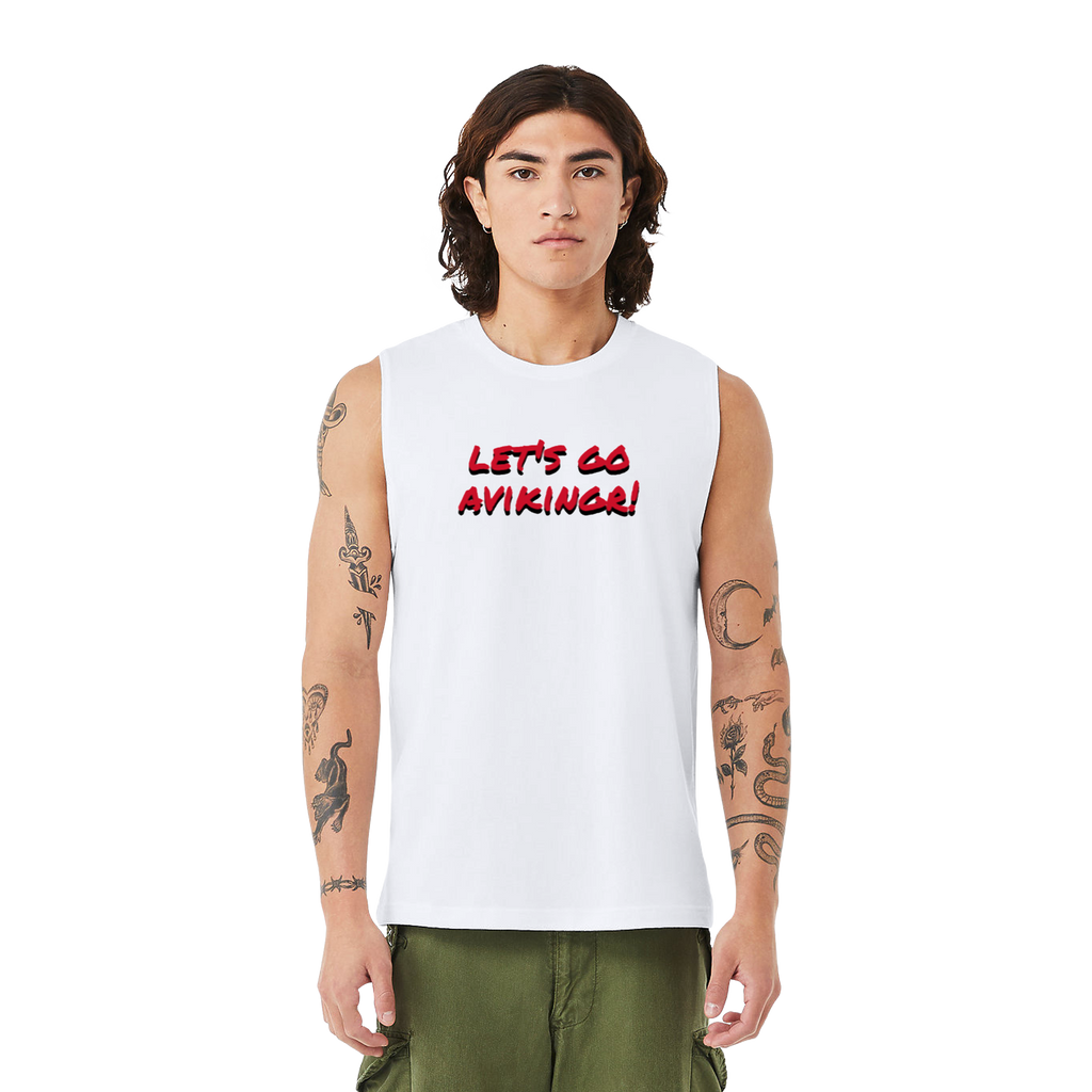 Viking Muscle Tank — "Let's Go Aviking!" Shield Back Graphic