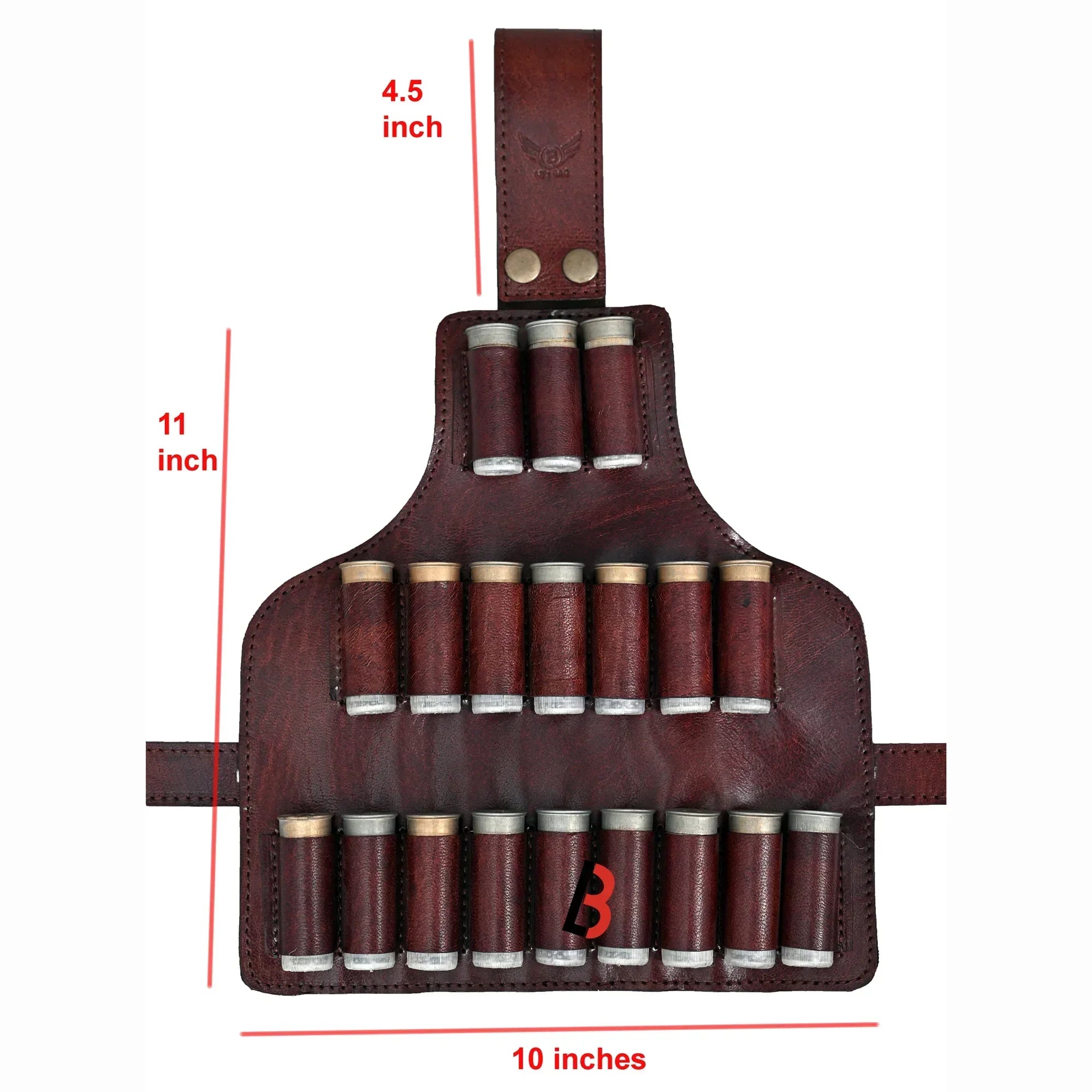 Cowhide Leather Cartridge Holder Leg Belt 12, 16 & 20 Gauge Shells | Hunting Ammo Organizer