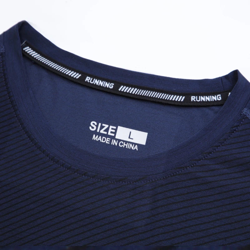 Long Sleeve Running Shirt Man Quick Dry Jogging Prints Workout Fitness Undershirts Outdoor Elastic Training Exercise Tops