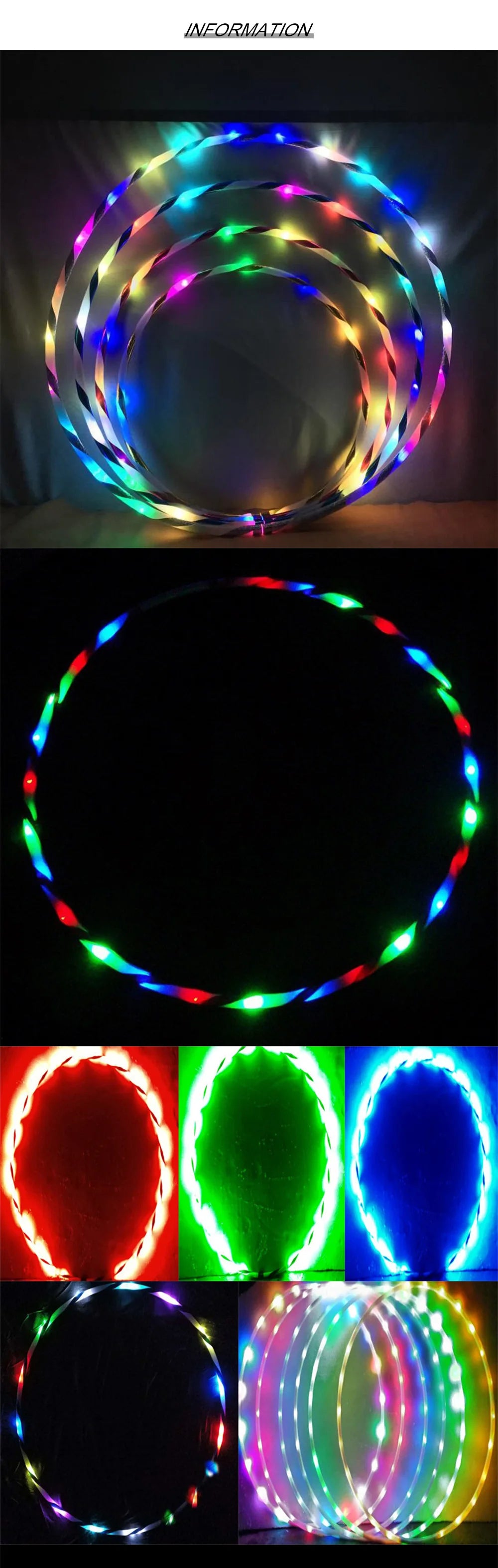 Led Hoops Sports Hoop With LED Light Gymnastic Hoop Colorful Art Show Fitness Hoop Women Loose Weight Home Gym Fitness Equipment
