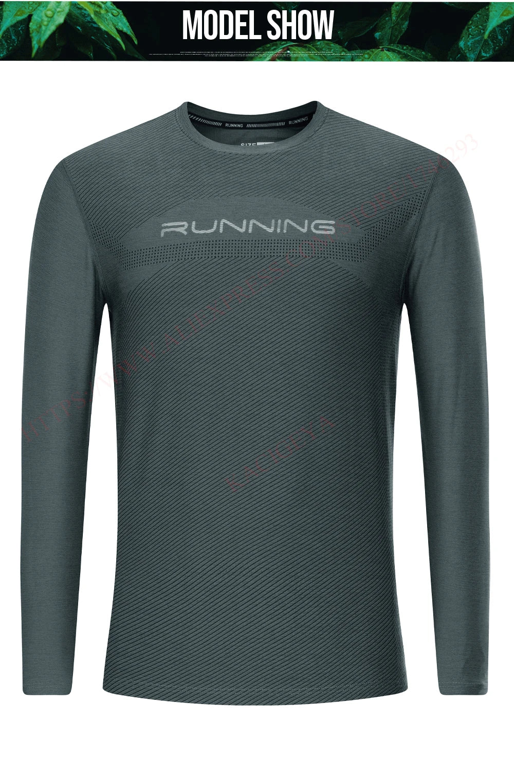 Long Sleeve Running Shirt Man Quick Dry Jogging Prints Workout Fitness Undershirts Outdoor Elastic Training Exercise Tops