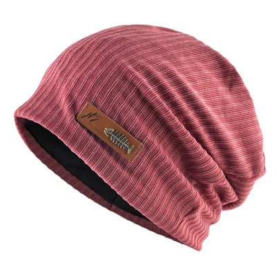 Fashion Beanies Men Women Solid Knitted Hat With Fish Bone Logo Solid Color Bonnet Hats Spring Autumn Casual Hip Hop Turban Cap