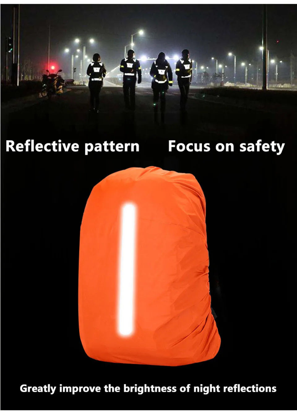 Rain Cover Backpack Reflective 20L 35L 45L 60L Waterproof Bag Camo Tactical Outdoor Camping Hiking Climbing Bag Dust Raincover