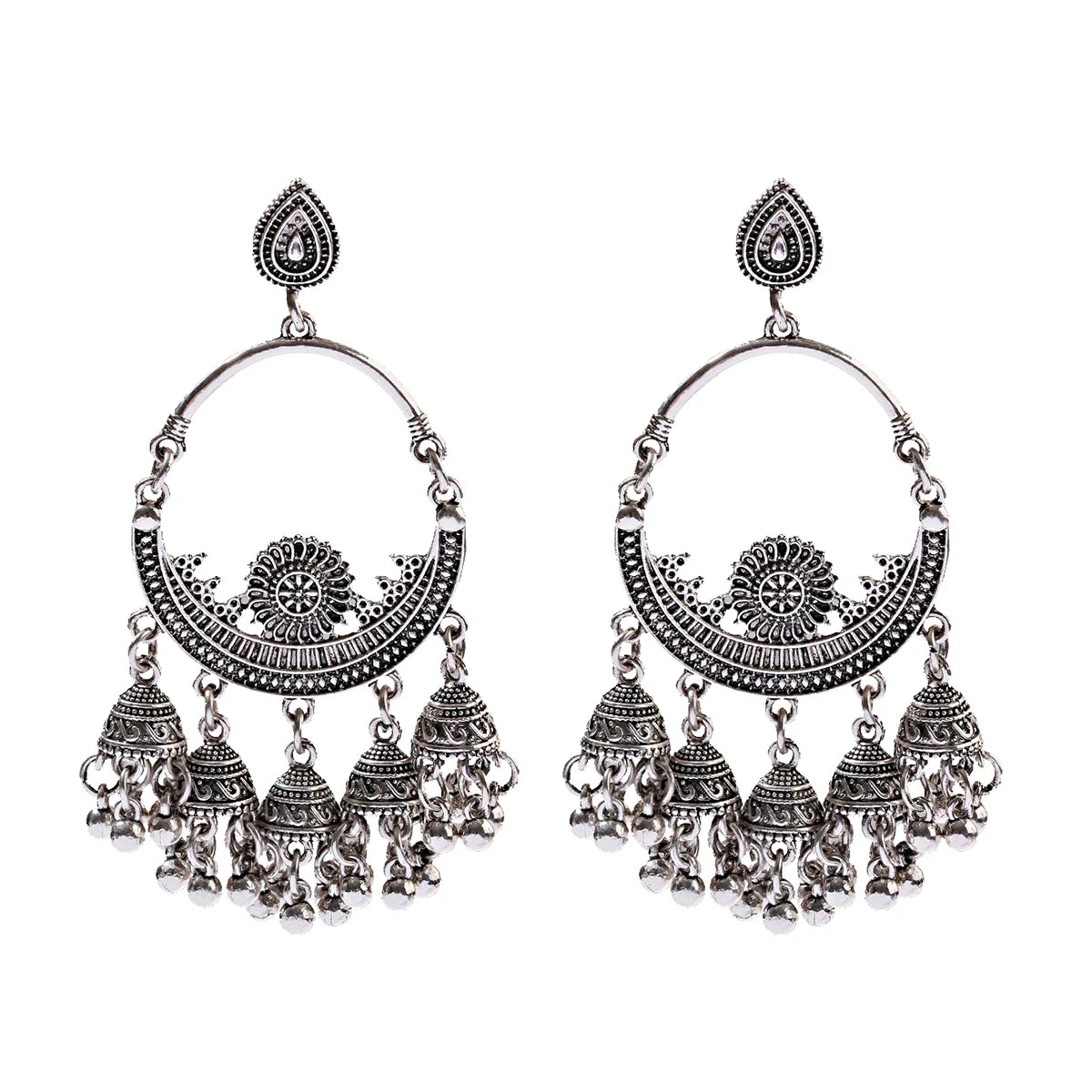 1Pair Earrings For Women Accessories Bells Indian Jewelry Ear Rings For Girls Fashion Vintage Earring Dangling Gift Kolczyki