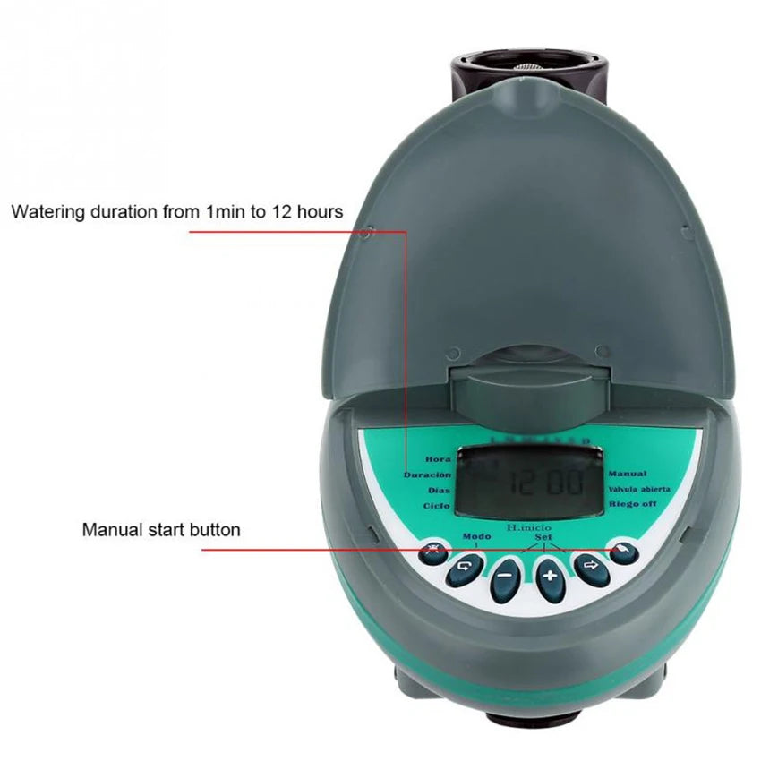 Garden Irrigation Timer LCD Display Watering Controller Weekly Daily Programming Greenhouse Potted Plants Automatic Sprinklers