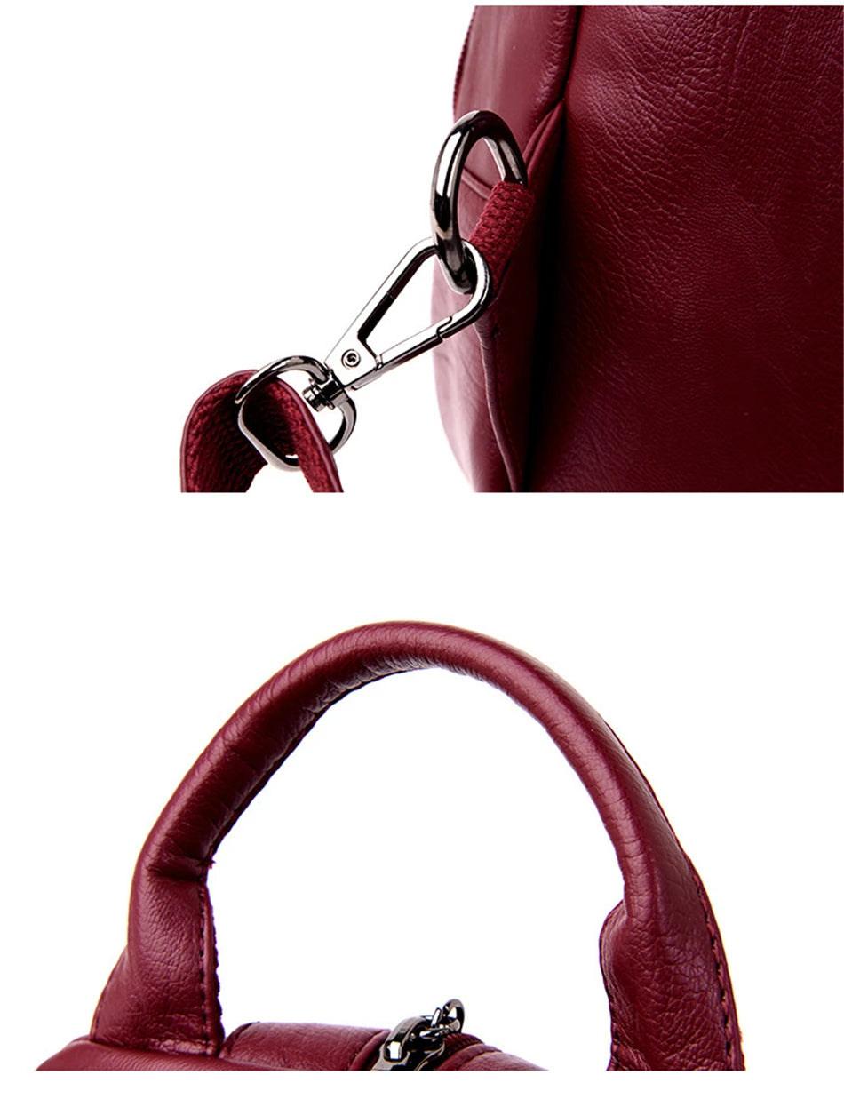 Designer Multifunctional Backpacks Women Fashion Anti theft Leather Travel Backpack Large Capacity School Bags for Teenage Girls
