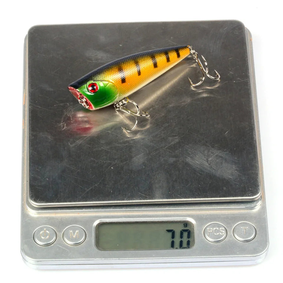 Sea Fishing Lure Sharp Hooks Big Popper Wobblers 6cm 7g Top Water Floating Bass Tackle Hard Bait Minnow Long Casting