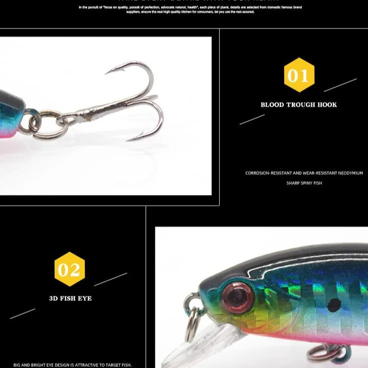 Minnow Fishing Lure Winter Sinking for Fishing Tackle Wobbler Artificial Bait Goods Pike Pesca Trout Lure Spinning Carp Hooks