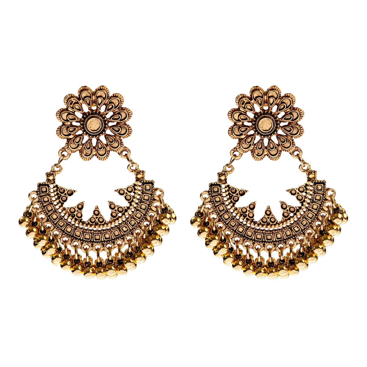 1Pair Earrings For Women Accessories Bells Indian Jewelry Ear Rings For Girls Fashion Vintage Earring Dangling Gift Kolczyki