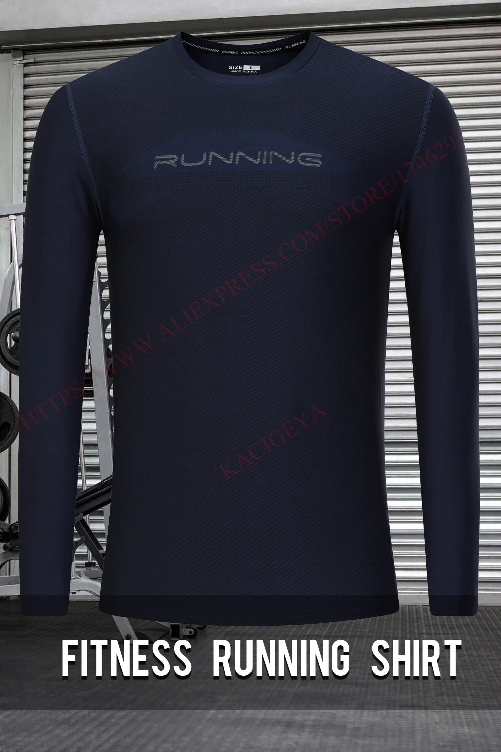 Long Sleeve Running Shirt Man Quick Dry Jogging Prints Workout Fitness Undershirts Outdoor Elastic Training Exercise Tops