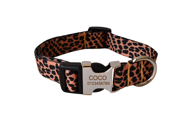 leopard color collar pet accessories designe for beagle collars dog leash dogs beagle pet kit dog collar leash