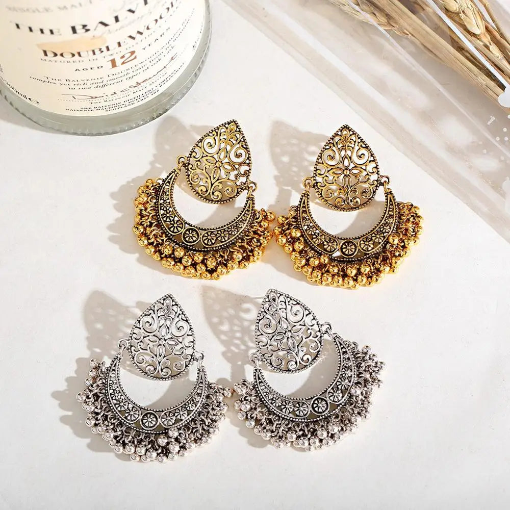 1Pair Earrings For Women Accessories Bells Indian Jewelry Ear Rings For Girls Fashion Vintage Earring Dangling Gift Kolczyki