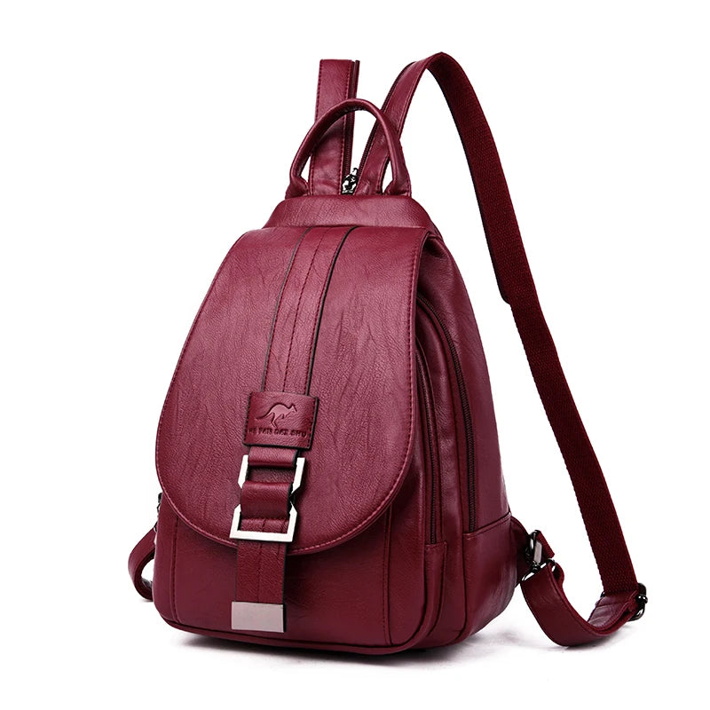 Designer Multifunctional Backpacks Women Fashion Anti theft Leather Travel Backpack Large Capacity School Bags for Teenage Girls