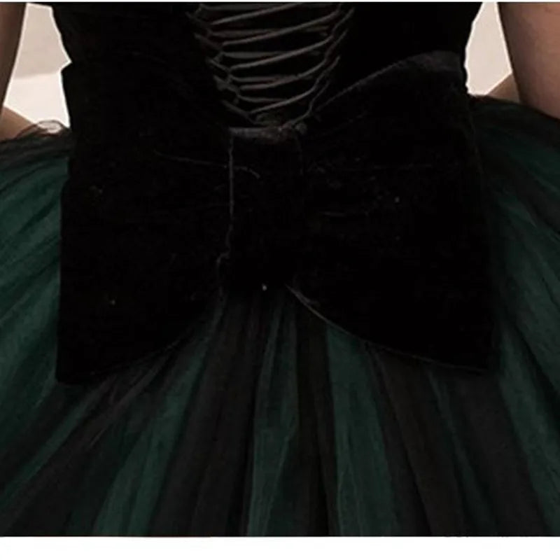 Kids Dresses Girl Elegant Long Prom Green Tulle Gowns New Children Graduation Dress Teen Wedding Bridesmaid Robe