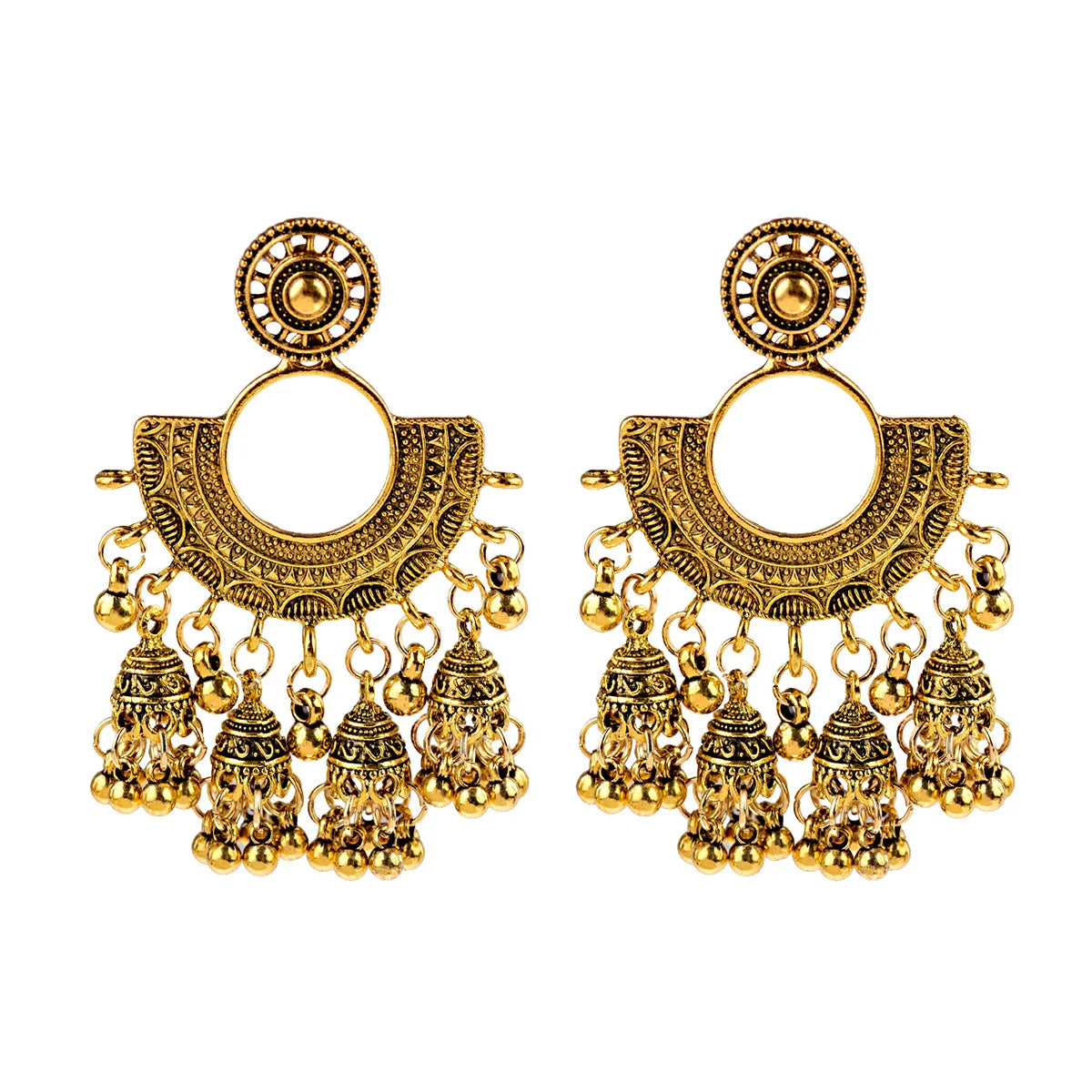 1Pair Earrings For Women Accessories Bells Indian Jewelry Ear Rings For Girls Fashion Vintage Earring Dangling Gift Kolczyki