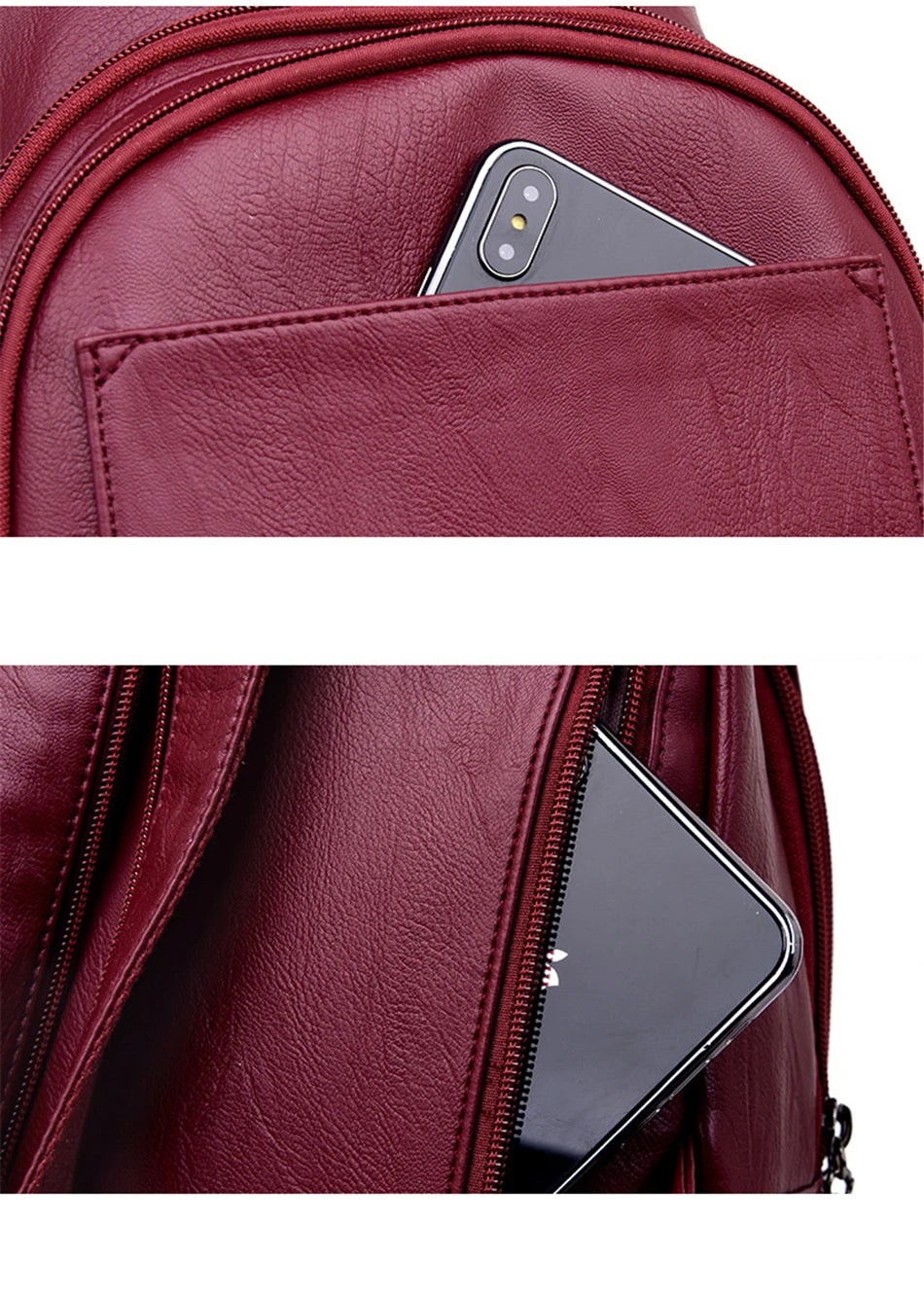 Designer Multifunctional Backpacks Women Fashion Anti theft Leather Travel Backpack Large Capacity School Bags for Teenage Girls