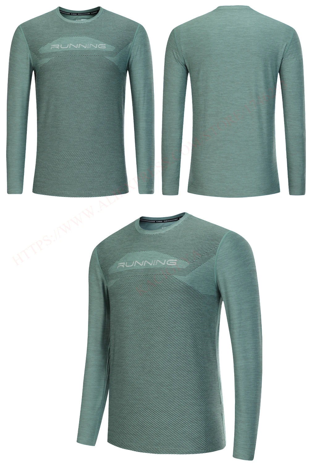 Long Sleeve Running Shirt Man Quick Dry Jogging Prints Workout Fitness Undershirts Outdoor Elastic Training Exercise Tops