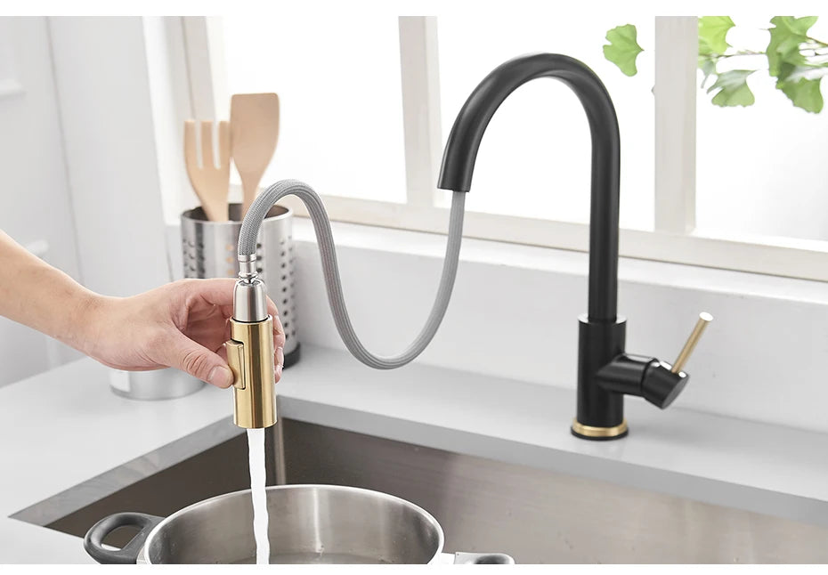 Pull Out Sensor Black Kitchen Faucet Sensitive Touch Control Faucet Mixer For Kitchen Touch Sensor Kitchen Mixer Tap 1005