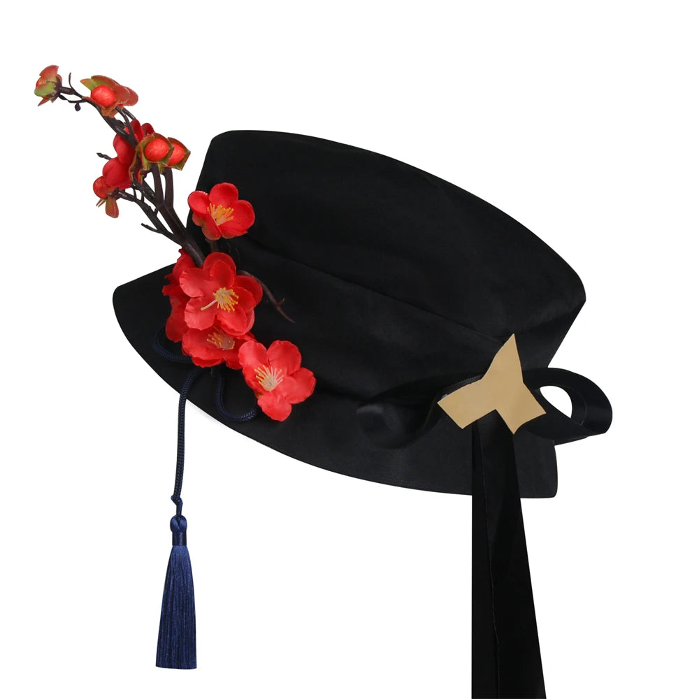 Hu Tao Hat Well-made Hutao Cos Cap Headwear Game Cosplay Props Nice Gift