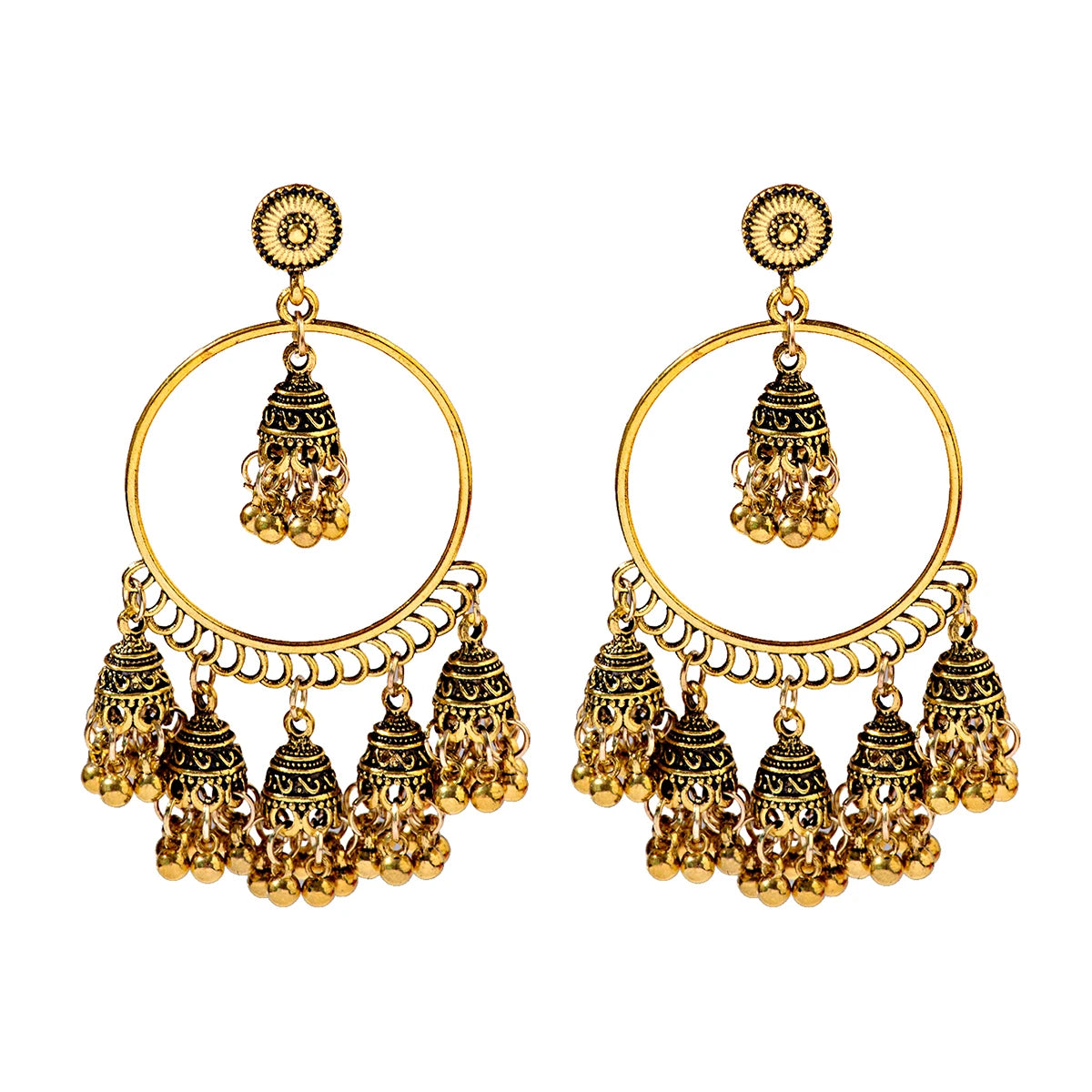 1Pair Earrings For Women Accessories Bells Indian Jewelry Ear Rings For Girls Fashion Vintage Earring Dangling Gift Kolczyki