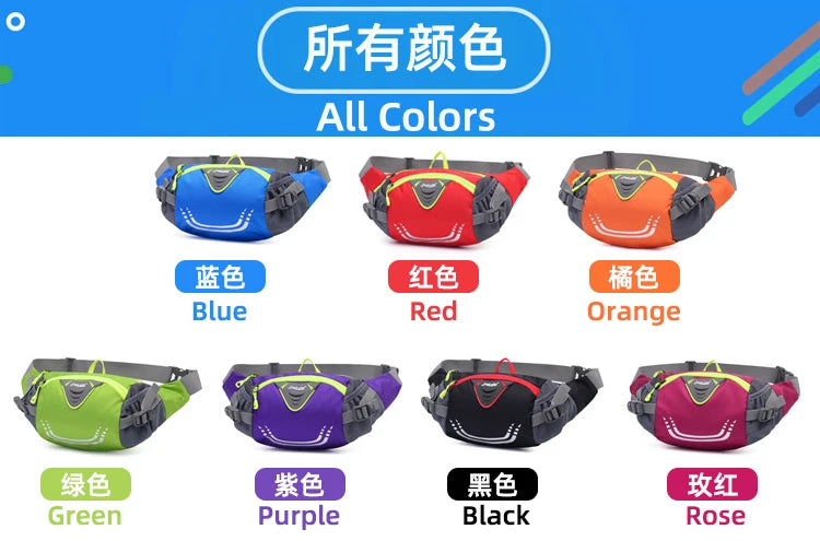 Bike Riding Cycling Running Fishing Hiking Waist Bag Fanny Pack Outdoor Belt Kettle Pouch Gym Sport Fitness Water Bottle Pocket