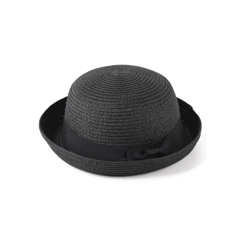 Hats For Women Summer Sun Protection Straw Hat Female Round Top Curled Brim Parent Child Student Sunshade Travel