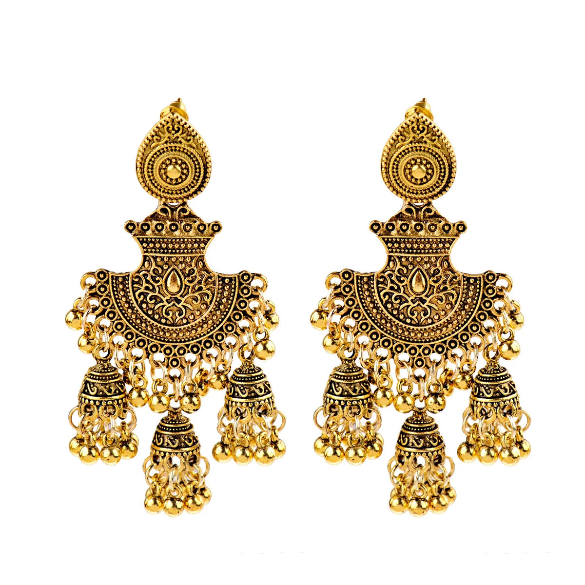 1Pair Earrings For Women Accessories Bells Indian Jewelry Ear Rings For Girls Fashion Vintage Earring Dangling Gift Kolczyki