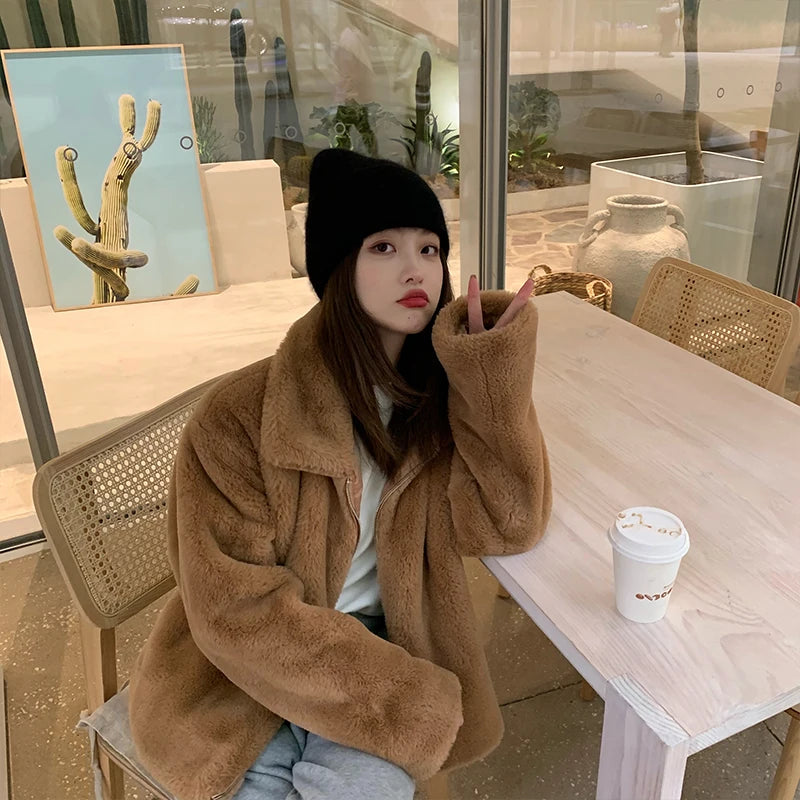 2024 Angora Winter Hat For Womens Rabbit Fur Fluffy Knitted Beanies Hat  Bonnet Female Soft  Warm SKI Skullies  Beanies