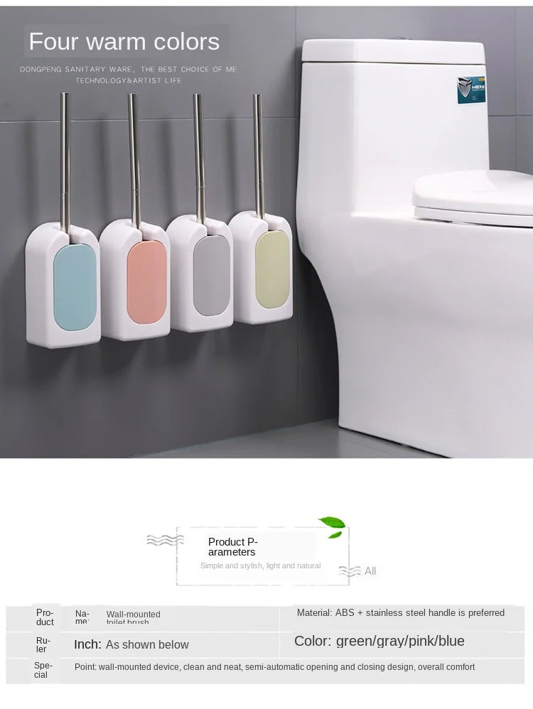 Bathroom bathroom wall-mounted toilet brush Long handle household suit No dead corner soft fur toilet cleaning toilet brush