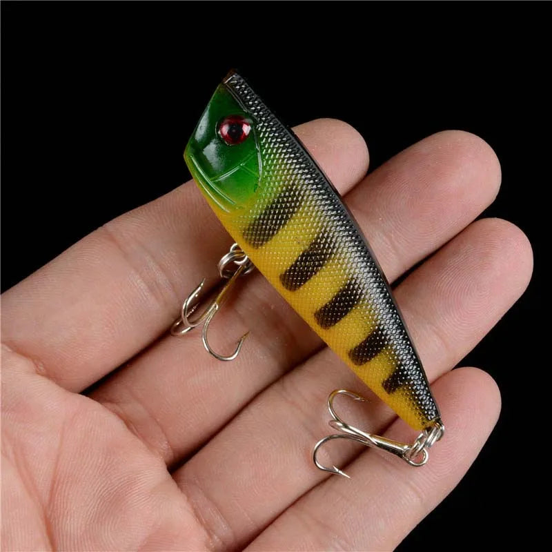 Sea Fishing Lure Sharp Hooks Big Popper Wobblers 6cm 7g Top Water Floating Bass Tackle Hard Bait Minnow Long Casting