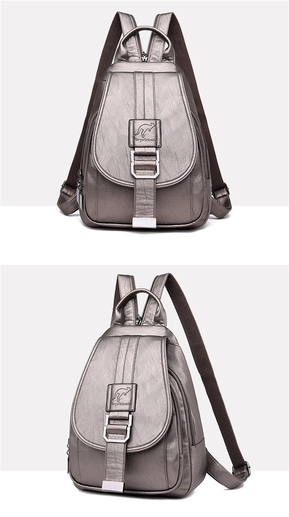 Designer Multifunctional Backpacks Women Fashion Anti theft Leather Travel Backpack Large Capacity School Bags for Teenage Girls
