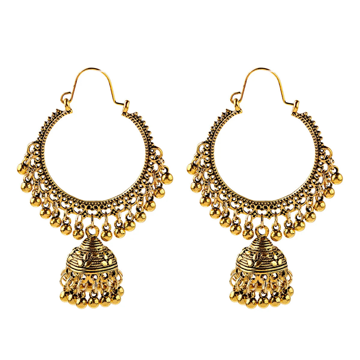 1Pair Earrings For Women Accessories Bells Indian Jewelry Ear Rings For Girls Fashion Vintage Earring Dangling Gift Kolczyki