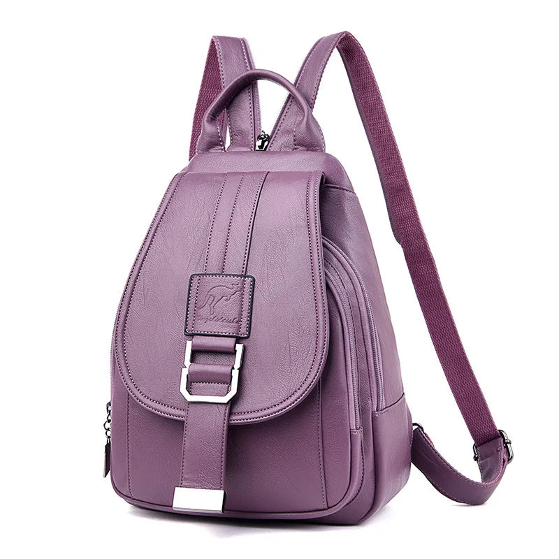 Designer Multifunctional Backpacks Women Fashion Anti theft Leather Travel Backpack Large Capacity School Bags for Teenage Girls