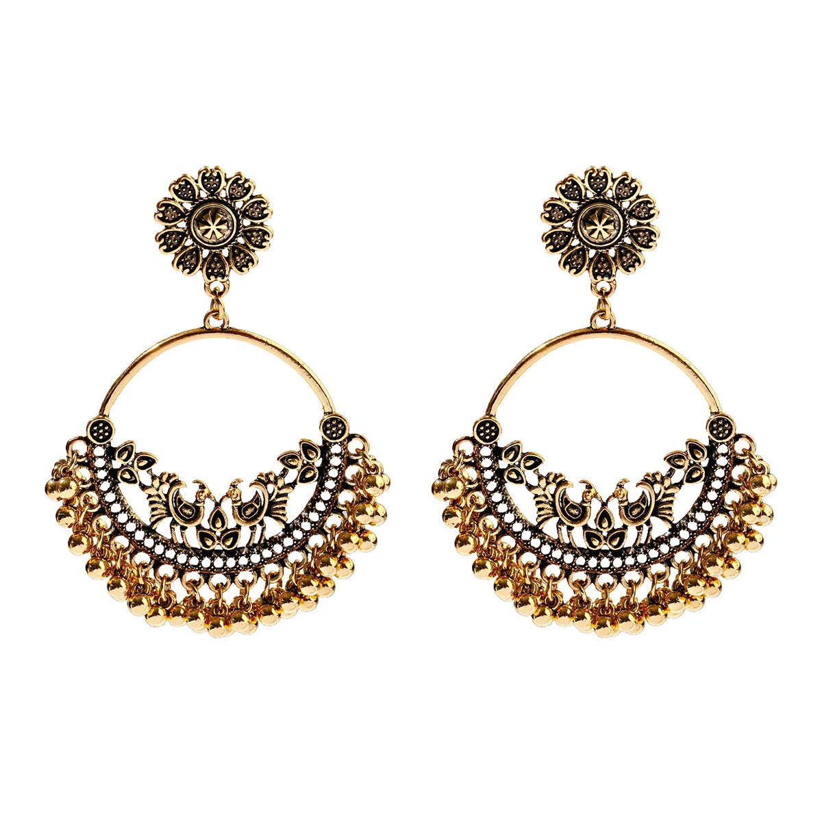 1Pair Earrings For Women Accessories Bells Indian Jewelry Ear Rings For Girls Fashion Vintage Earring Dangling Gift Kolczyki