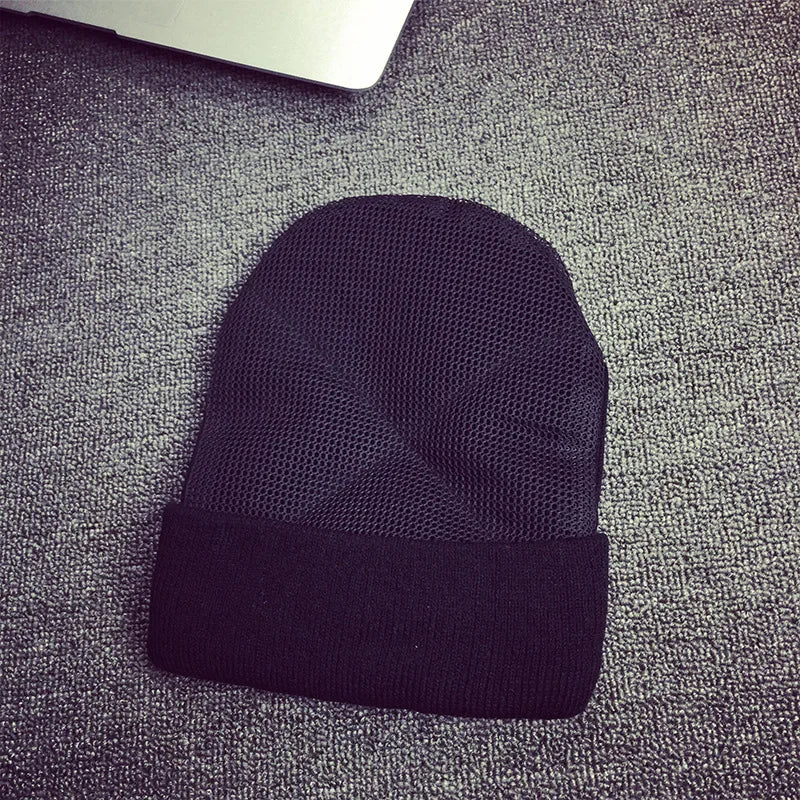 New BBoy hip hop dancing Hat men's mesh hat beanies Warm Rotating beanies black hat for men