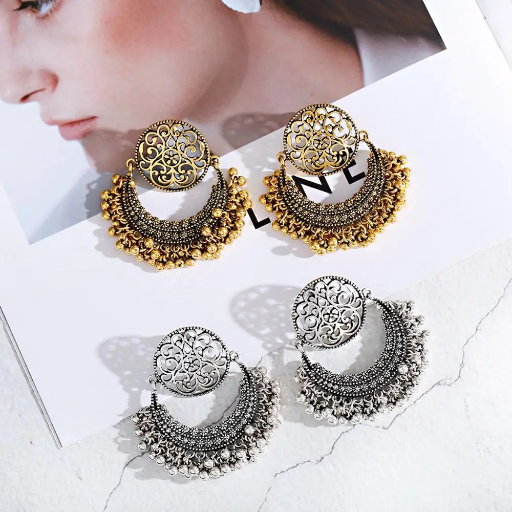 1Pair Earrings For Women Accessories Bells Indian Jewelry Ear Rings For Girls Fashion Vintage Earring Dangling Gift Kolczyki