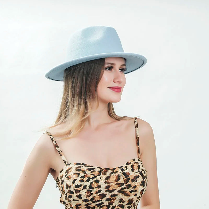 2020 winter fedora hats for women fashion Flat wide Brim Wool Felt Jazz Fedora Hats for men red goth top vintage wedding Hat cap