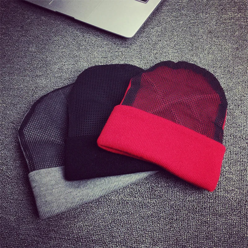 New BBoy hip hop dancing Hat men's mesh hat beanies Warm Rotating beanies black hat for men