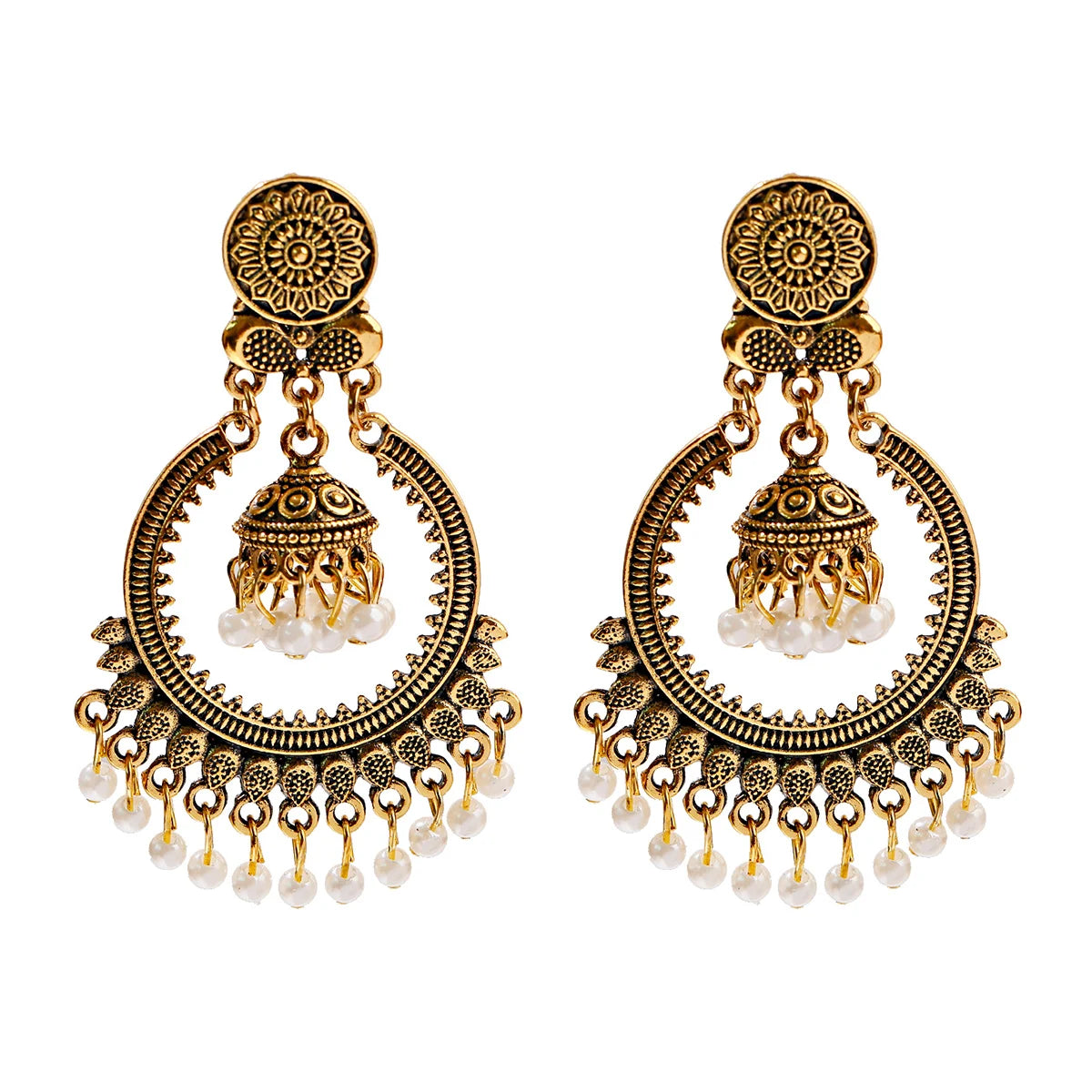 1Pair Earrings For Women Accessories Bells Indian Jewelry Ear Rings For Girls Fashion Vintage Earring Dangling Gift Kolczyki