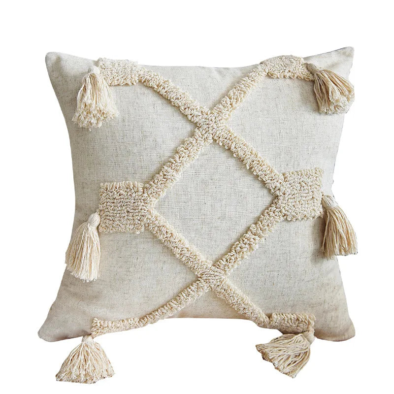 Cushion Covers Indian Style Handmade Tufted Pillowcase Geometric Modern Minimalist Hot-selling Cushion Case Cute Pillow Cover
